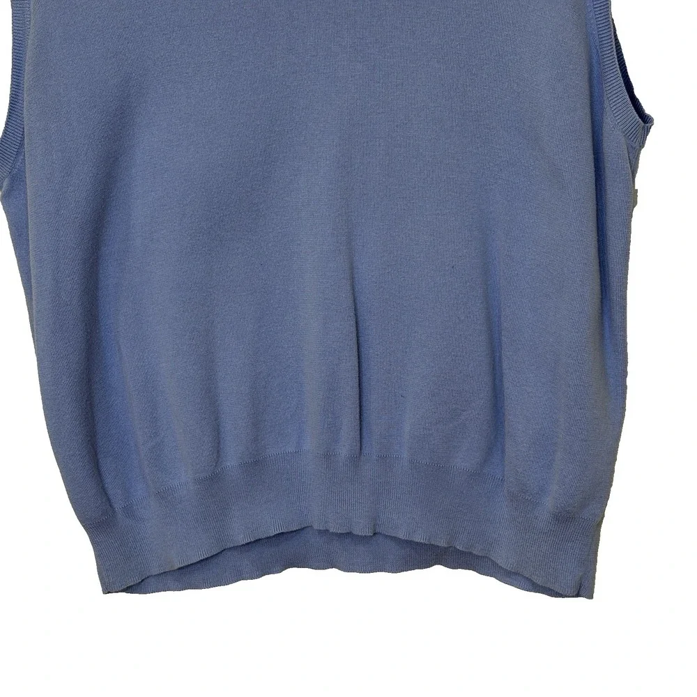 Polo Ralph Lauren Sweater Vest Mens Size XXL Light Blue Pima Cotton Knit V-Neck